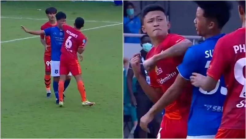 Futbolista noqueó a su rival con contundente codazo y le deformó el rostro