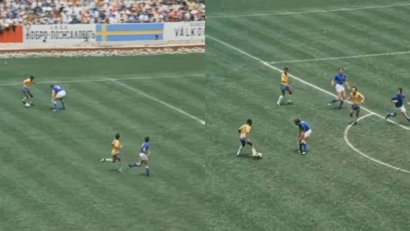 Imágenes de la final de México 1970 disputada entre Brasil e Italia.