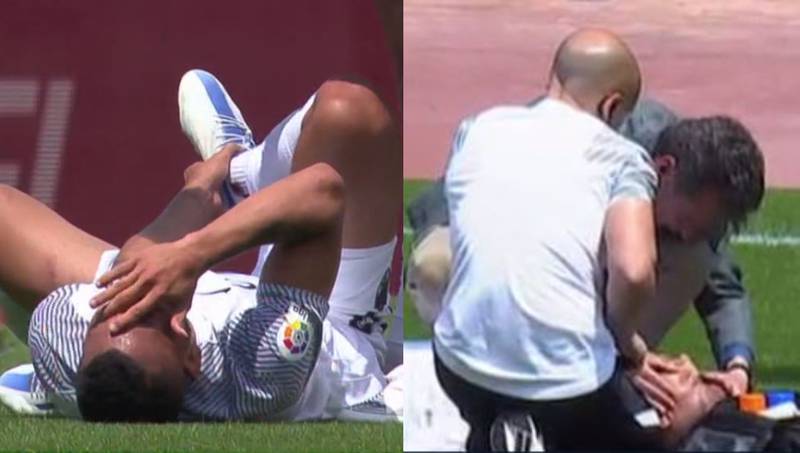 A Luis Javier Suárez lo machacaron con todo y terminó saliendo lesionado