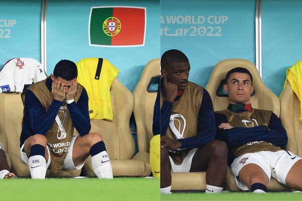 ¡Frustración total! Imperdible reacción de Cristiano Ronaldo ante el gol de Marruecos