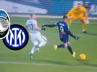 Muriel pudo ganarle al Inter, pero falló este mano a mano frente a Handanovic