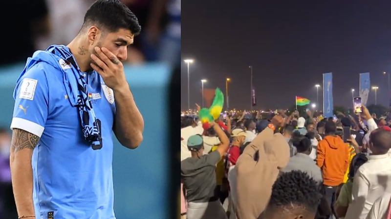 Decepción de Luis Suárez y alegría de hinchas de Ghana