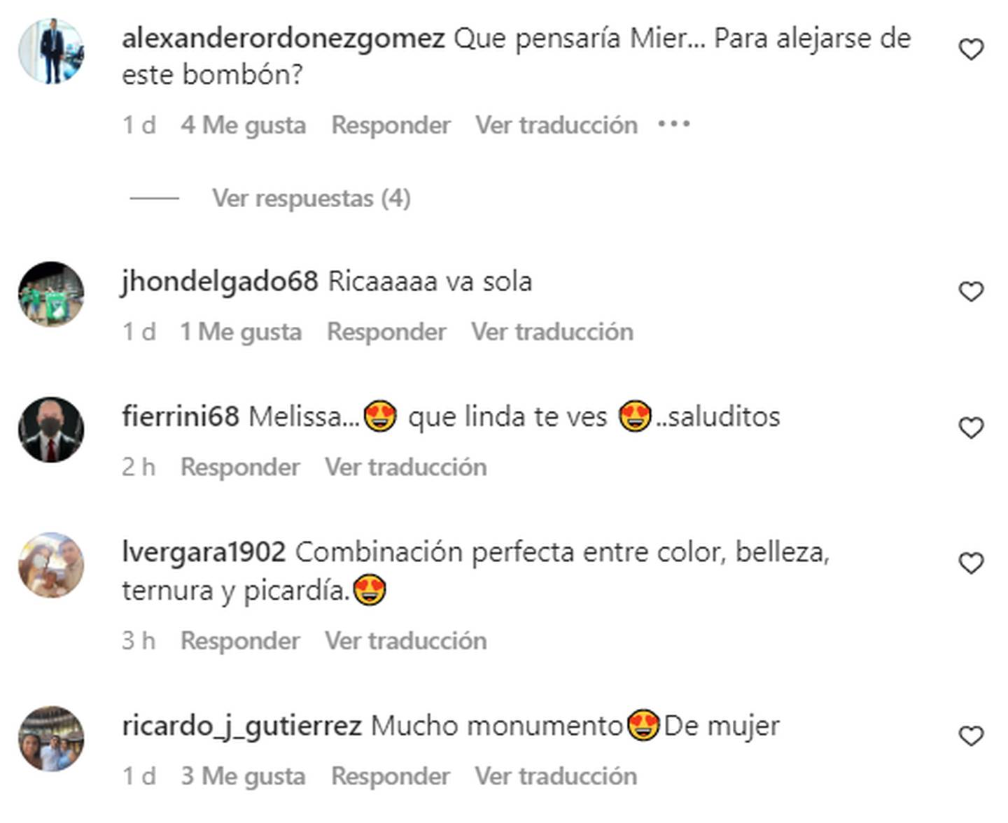 Reacciones a la foto de Melissa Martínez en vestido de baño