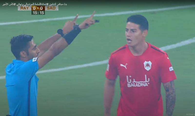 James protagonizó un momento de calentura en la final de la Copa del Emir