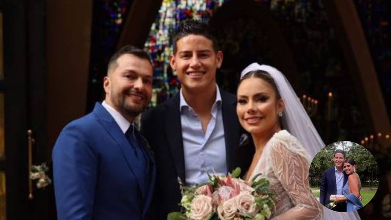 James Rodríguez se dejó ver bien acompañado en un matrimonio.