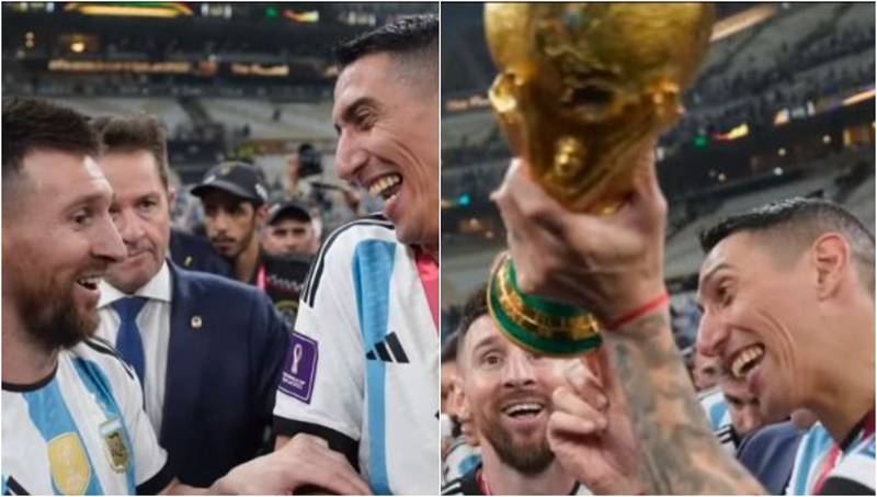 Messi y sus compañeros celebraron con Copa de juguete en Qatar 2022