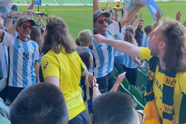 El australiano más valiente: él solo encaró a hinchas argentinos por celebrarle en la cara