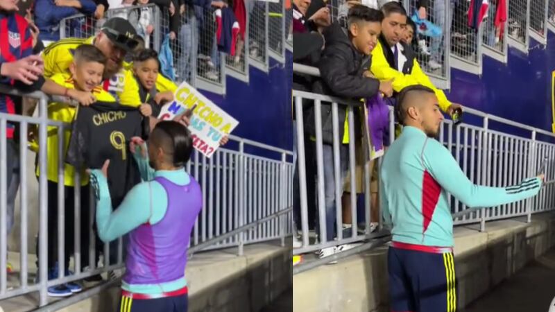 Gesto del 'Chicho' Arango con hinchas de la Selección Colombia