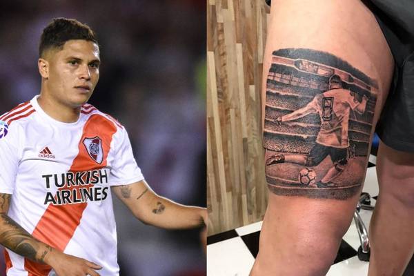Video: El mensaje de Juan Fernando Quintero a un hincha de River Plate que se tatuó una imagen suya en la pierna