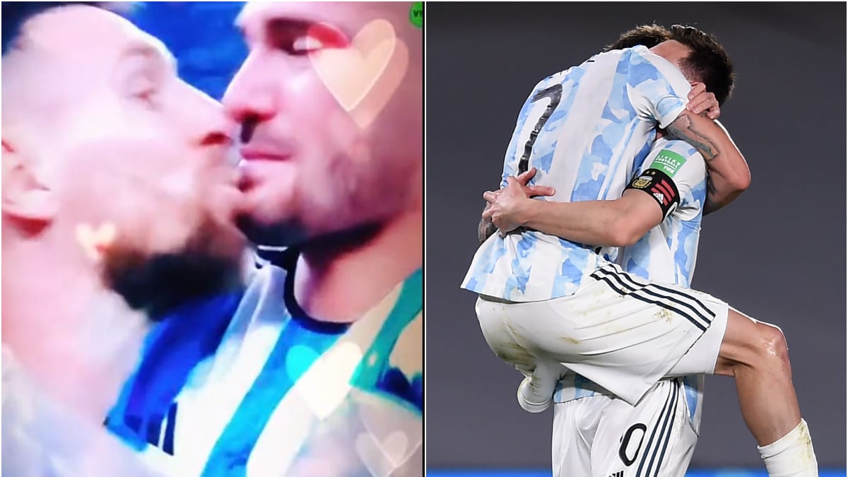 Messi y De Paul protagonizaron apasionado momento en el festejo del título