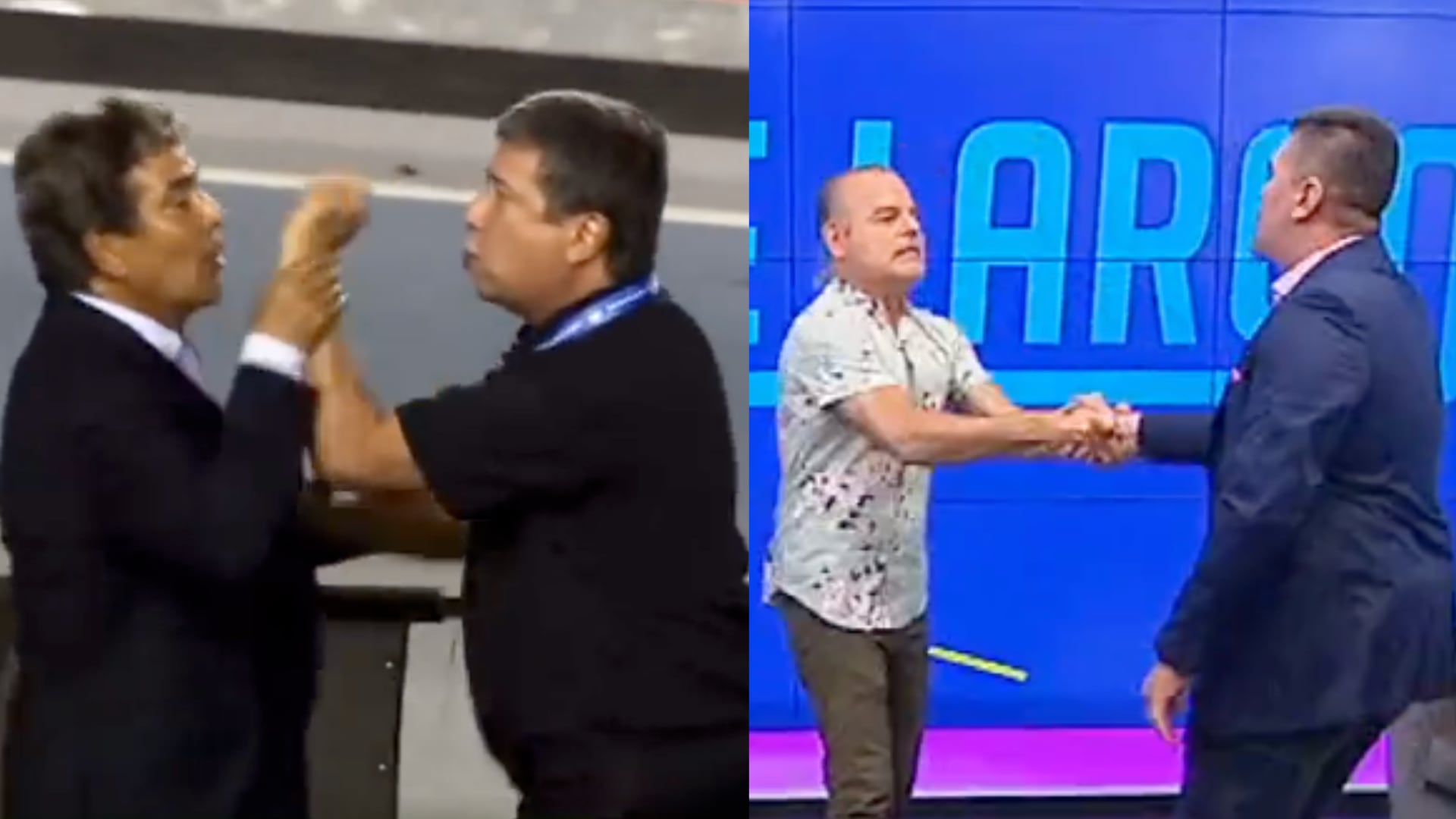 Periodistas de Win Sports imitaron la pelea de 'Bolillo' Gómez y Jorge Luis Pinto
