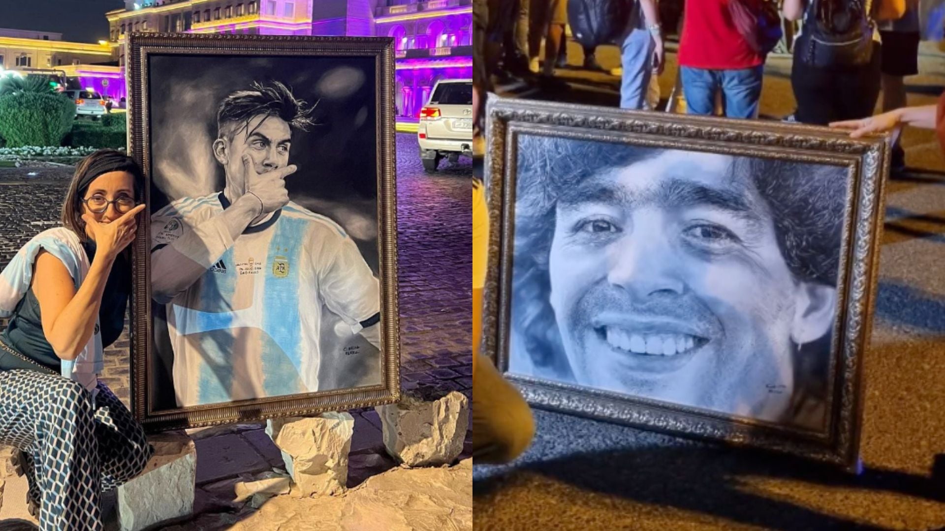 La artista que se fue a Qatar gracias a una pintura de Lionel Messi.