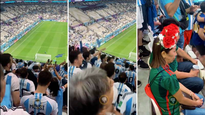 Pareja de mexicanos terminaron muy mal ubicados en el estadio para el juego ante Argentina.